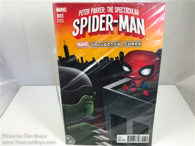 Stay Weird Vintage | Spider-Man homecoming action figure. He's in the package, but barely. The plastic is separating from the cardboard backing. Display nicely